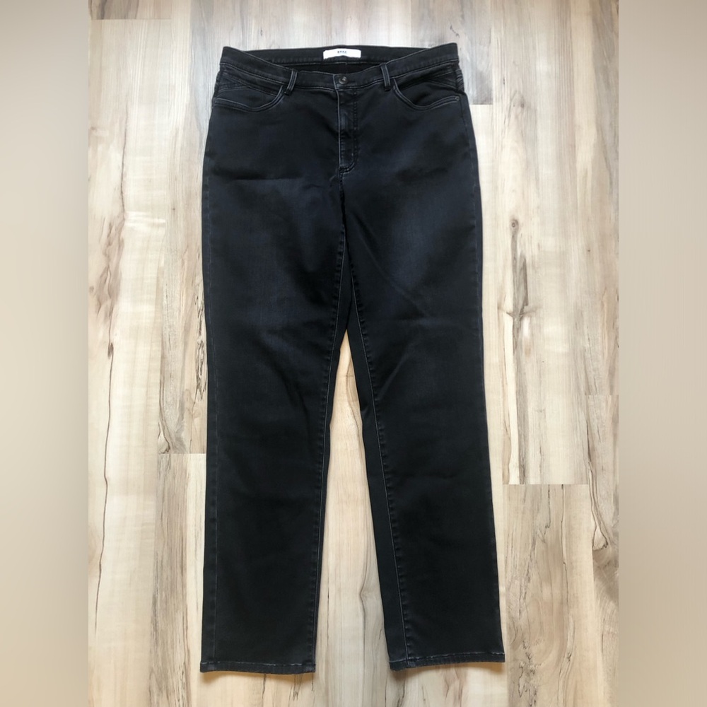 Brax Carola Black Women's Straight Leg Jeans - Classic - Stud Detail Back Pocket
